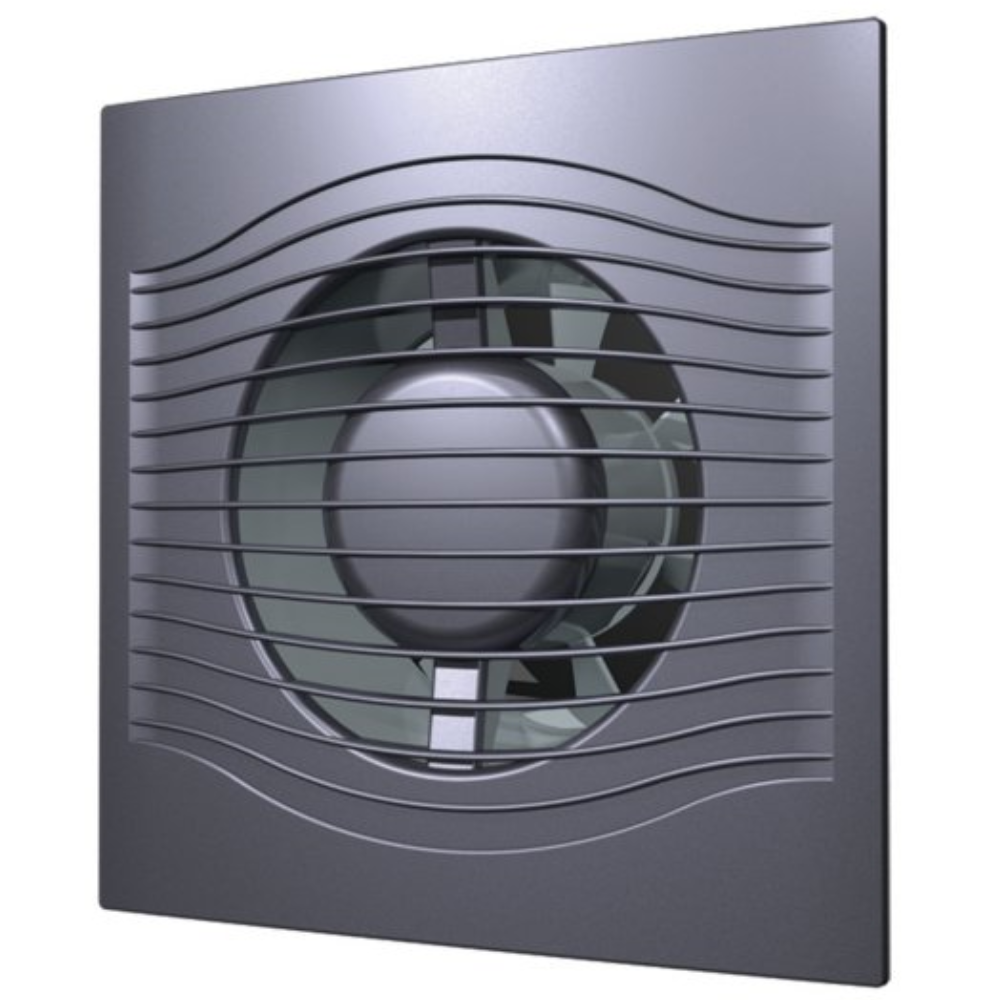 Купить вентилятор "эра" slim 4c dark gray metal осевой вытяжной с обратным клапаном, декоративный  д100 | КилоВатт