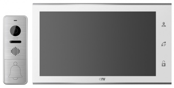 Купить комплект видеодомофона "ctv" ctv-dp4105ahd w белый (экран 10"/25см, сенсорное управление, детектор движения, видеопамять, встроенный источник питания, угол обзора 100°) | КилоВатт
