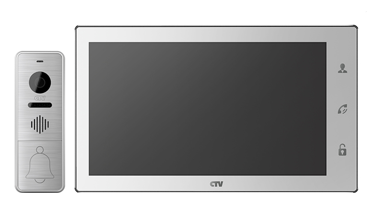 Купить комплект видеодомофона "ctv" ctv-dp4106ahd w белый (экран 10"/25см, touch screen формата ahd, поддержка full hd, детектор движения, сенсорная панель, угол обзора 100°) | КилоВатт