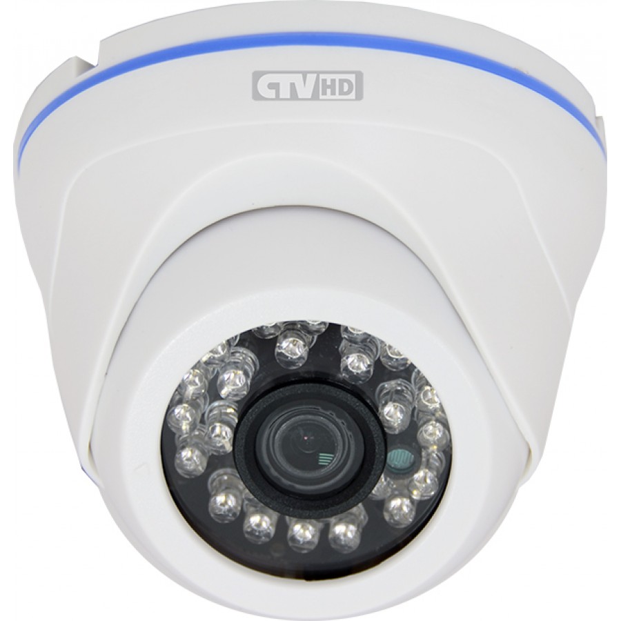 Купить видеокамера "ctv" цветная ctv-hdd362a se белый (формат ahd,купольная, установка  внутри помещений, разрешение 1080p (full hd), ик подсветка до 20м)  | КилоВатт