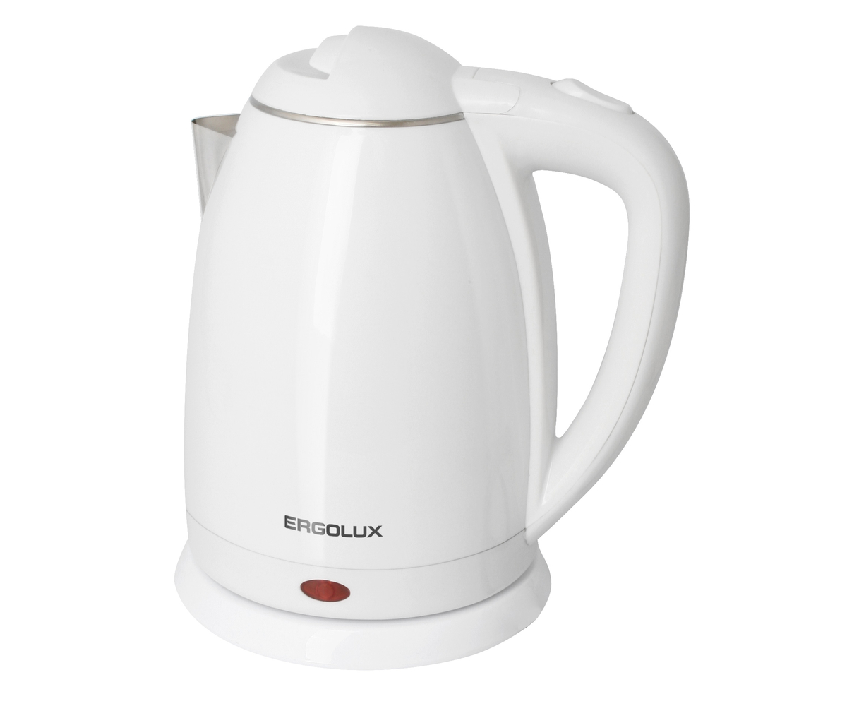 Купить чайник "ergolux" elx-ks02-c1 белый нерж.сталь/пластик 1,8 л 1500-2300вт | КилоВатт